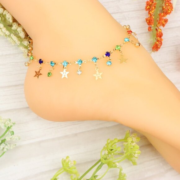 "Handmade Anklet – Elegant & Delicate Jewelry for Women | UNVRC1175 - Picture 3 of 10
